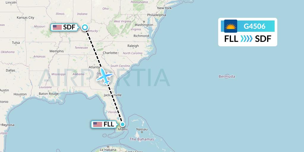G4506 Allegiant Air Flight Map: Fort Lauderdale to Louisville