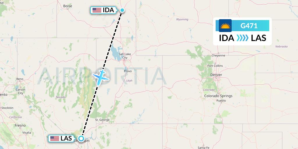 G471 Allegiant Air Flight Map: Idaho Falls to Las Vegas