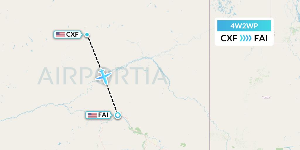 4W2WP Warbelows Air Ventures Flight Map: Coldfoot to Fairbanks