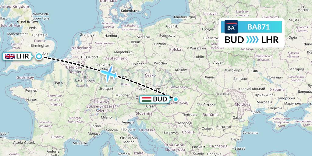 BA871 Flight Status British Airways Budapest to London (BAW871)