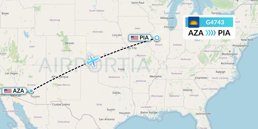 G4743 Allegiant Air Flight Map: Phoenix to Peoria