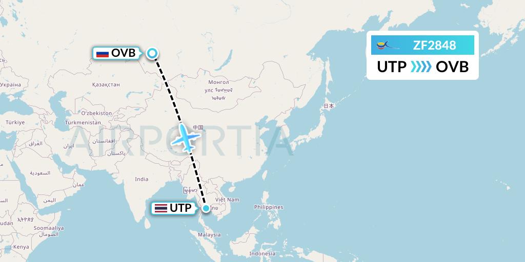 ZF2848 Azur Air Flight Map: Rayong to Novosibirsk