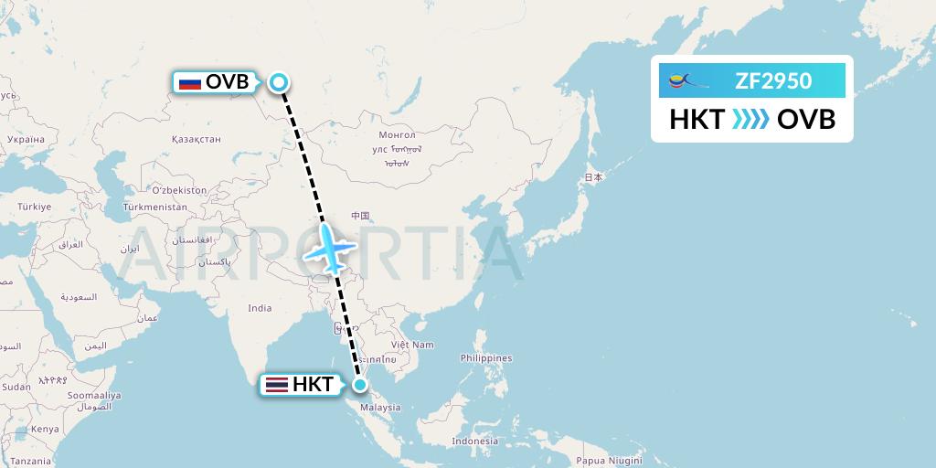 ZF2950 Azur Air Flight Map: Phuket to Novosibirsk