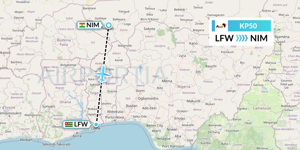 KP50 ASKY Flight Map: Lome to Niamey