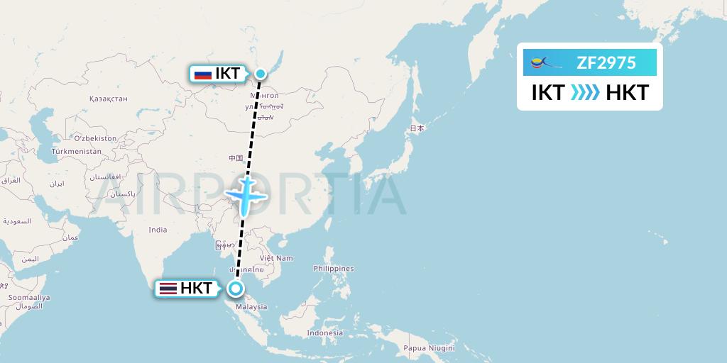 ZF2975 Azur Air Flight Map: Irkutsk to Phuket