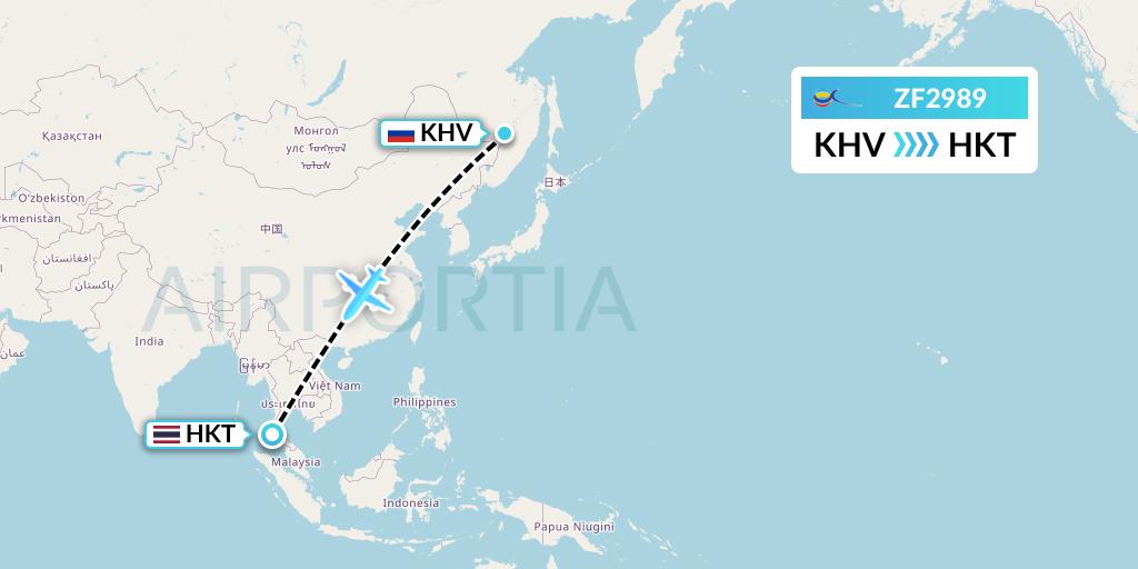 ZF2989 Azur Air Flight Map: Khabarovsk to Phuket