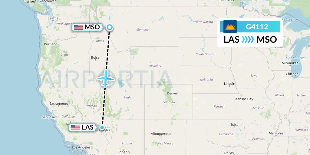 G4112 Allegiant Air Flight Map: Las Vegas to Missoula