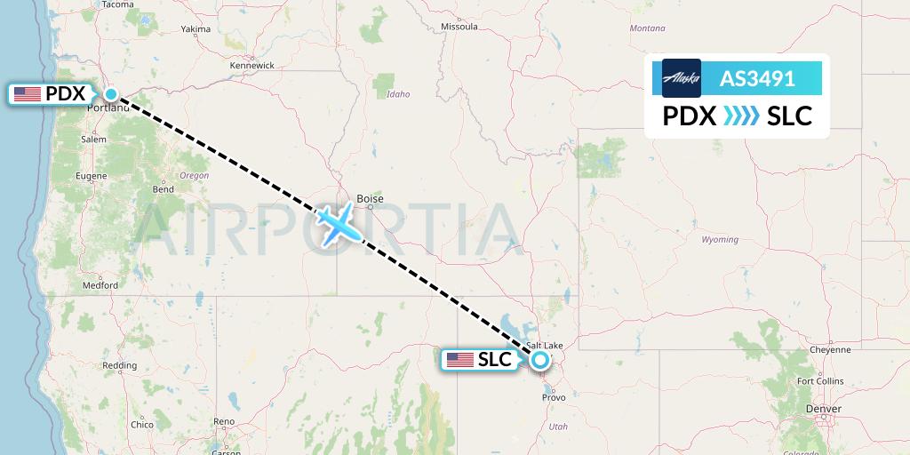 AS3491 Flight Status Alaska Airlines Portland to Salt Lake City (ASA3491)