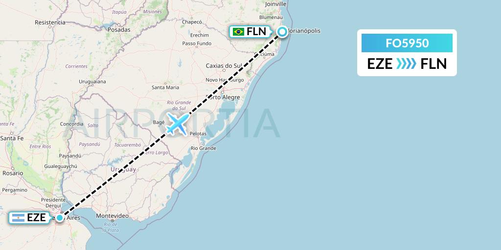 FO5950 Aero Flightops Uk Limited Flight Map: Buenos Aires to Florianopolis