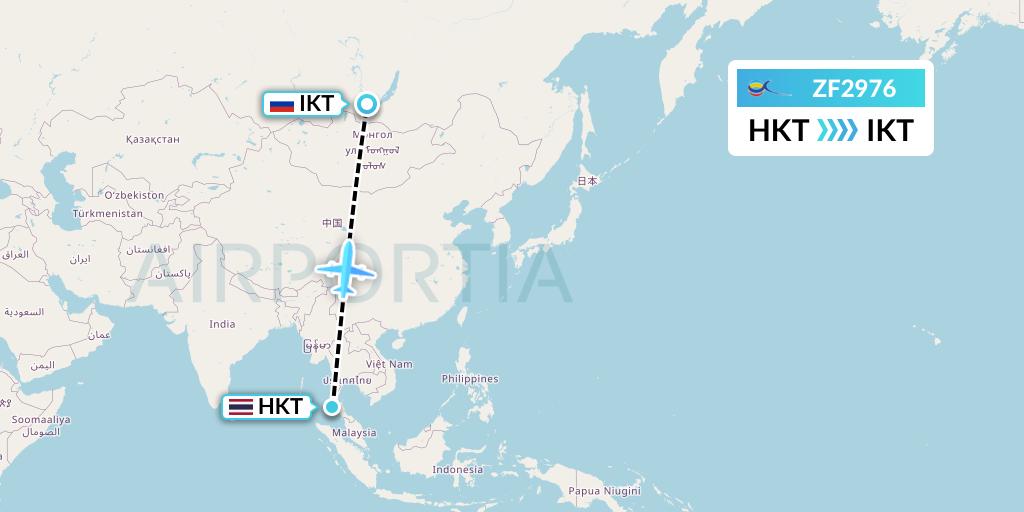 ZF2976 Azur Air Flight Map: Phuket to Irkutsk