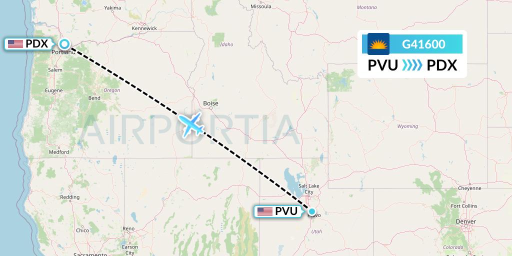 G41600 Allegiant Air Flight Map: Provo to Portland