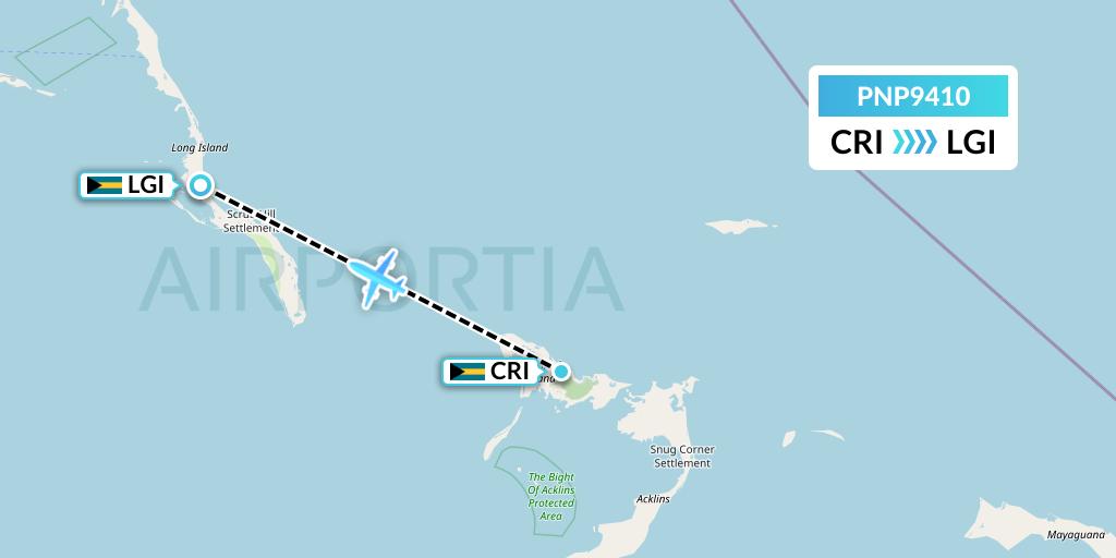 PNP9410 Flight Status Pineapple Air Colonel Hill to Deadmans Cay