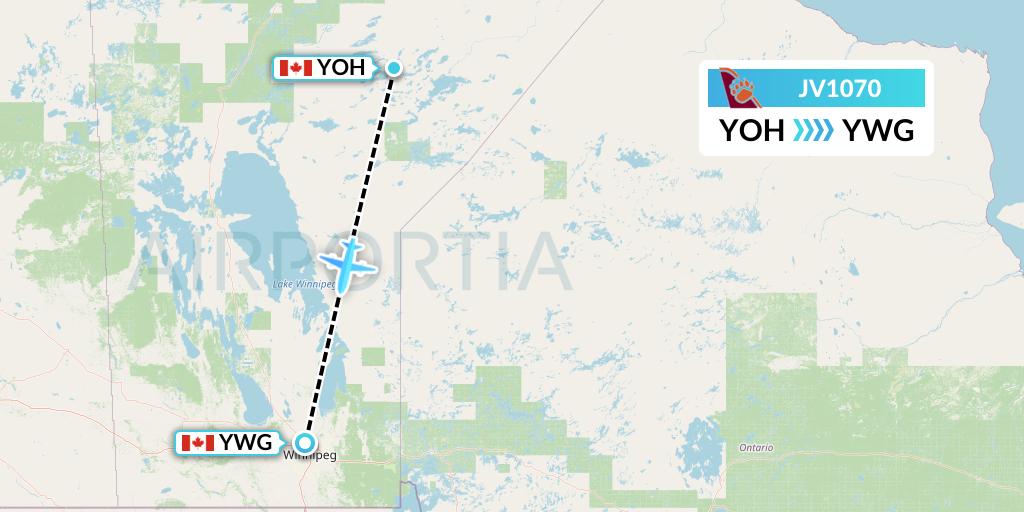 JV1070 Flight Status Bearskin Airlines Oxford House to Winnipeg (BLS1070)