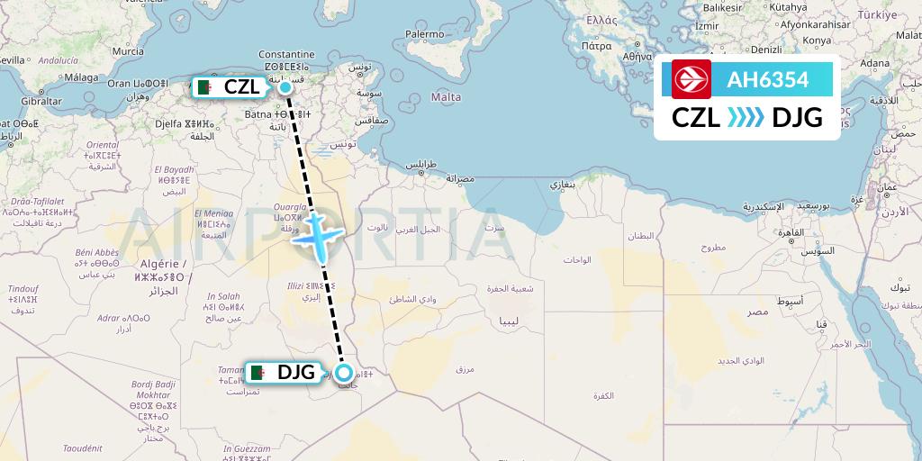 AH6354 Air Algerie Flight Map: Constantine to Djanet