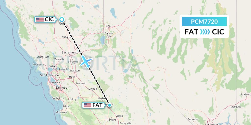 PCM7720 Westair Industries Flight Map: Fresno to Chico