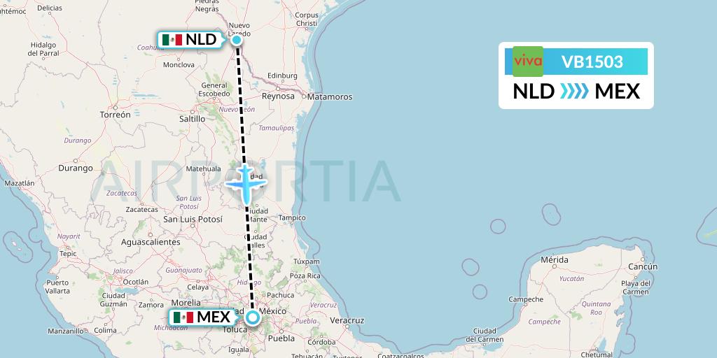 VB1503 Flight Status VivaAerobus Nuevo Laredo to Mexico City (VIV1503)