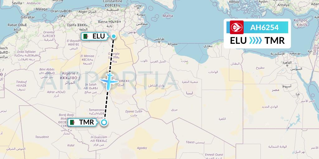 AH6254 Air Algerie Flight Map: Guemar to Tamanrasset