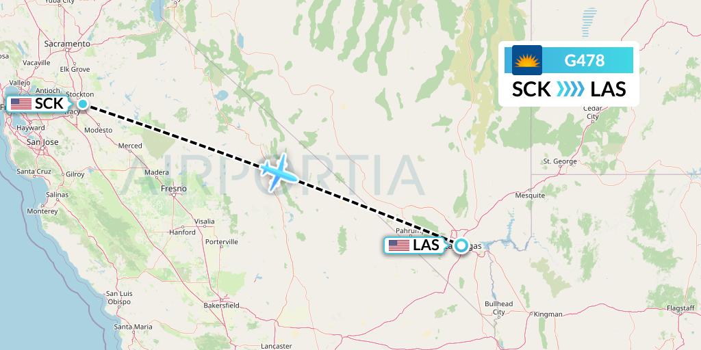 G478 Allegiant Air Flight Map: Stockton to Las Vegas