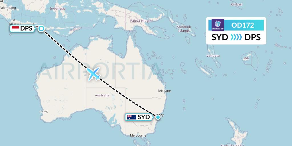 OD172 Flight Status Batik Air Malaysia Sydney to Denpasar (MXD172)