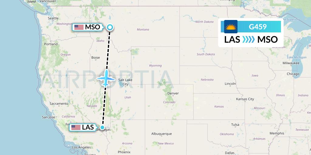 G459 Allegiant Air Flight Map: Las Vegas to Missoula