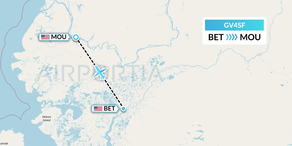 GV4SF Grant Aviation Flight Map: Bethel to Mountain Village