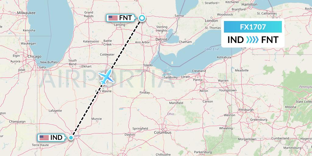 FX1707 Flight Status FedEx: Indianapolis to Flint (FDX1707)