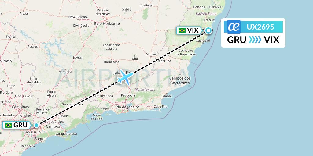 UX2695 Air Europa Flight Map: Sao Paulo to Vitoria