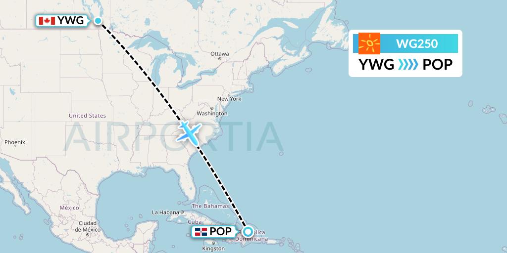 WG250 Flight Status Sunwing Airlines Winnipeg to Puerto Plata (SWG250)