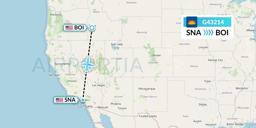 G43214 Allegiant Air Flight Map: Orange County to Boise