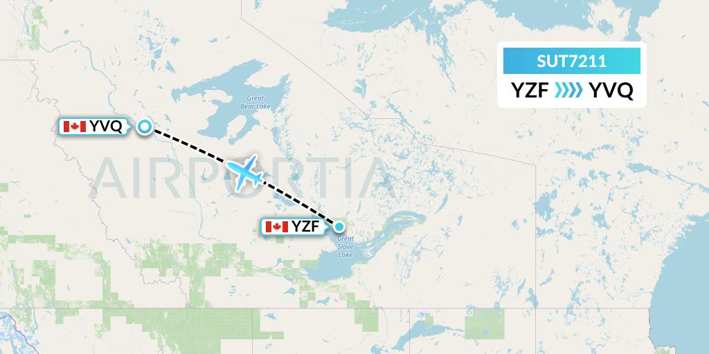 SUT7211 Summit Air Ltd. Flight Map: Yellowknife to Norman Wells