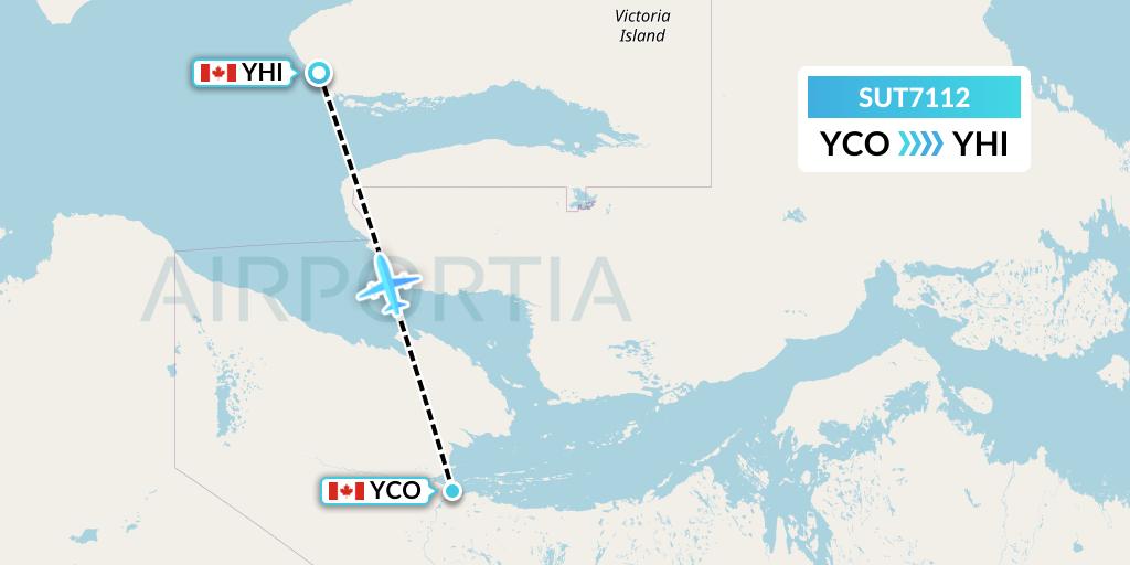 SUT7112 Summit Air Ltd. Flight Map: Kugluktuk to Ulukhaktok