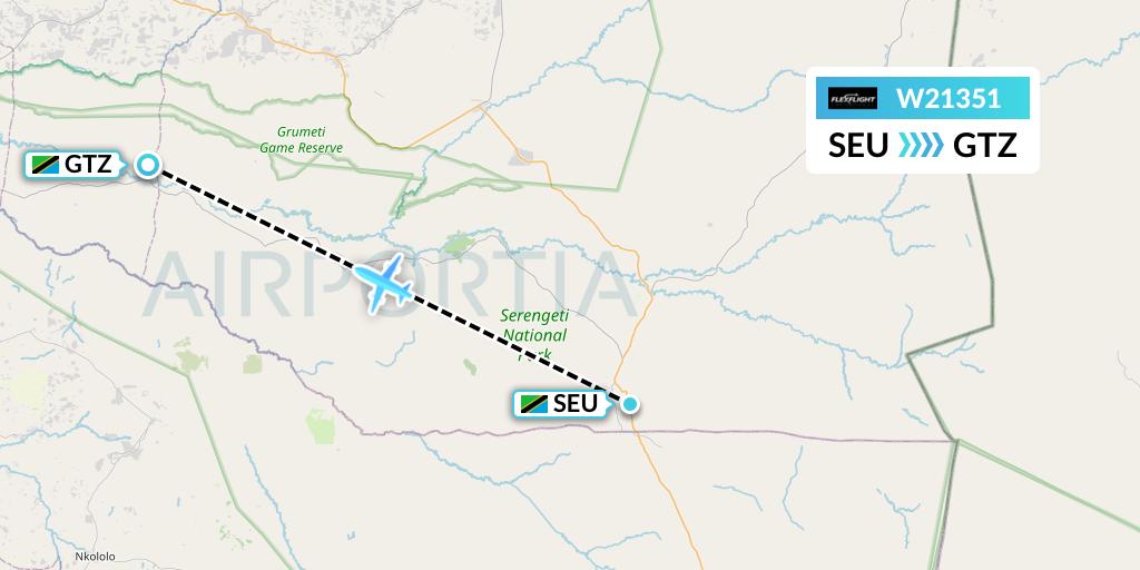 W21351 Flex Flight Flight Map: Seronera to Bunda