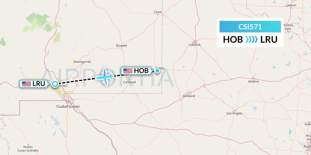 CSI571 Csi Aviation Flight Map: Hobbs to Las Cruces