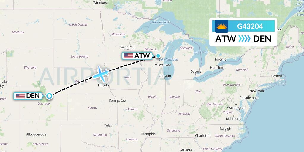 G43204 Allegiant Air Flight Map: Appleton to Denver