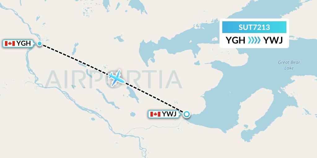 SUT7213 Summit Air Ltd. Flight Map: Fort Good Hope to Deline
