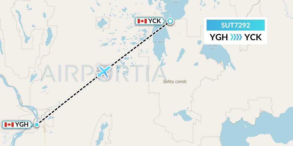 SUT7292 Summit Air Ltd. Flight Map: Fort Good Hope to Colville Lake