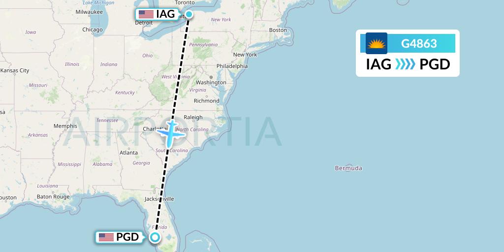 G4863 Allegiant Air Flight Map: Niagara Falls to Punta Gorda