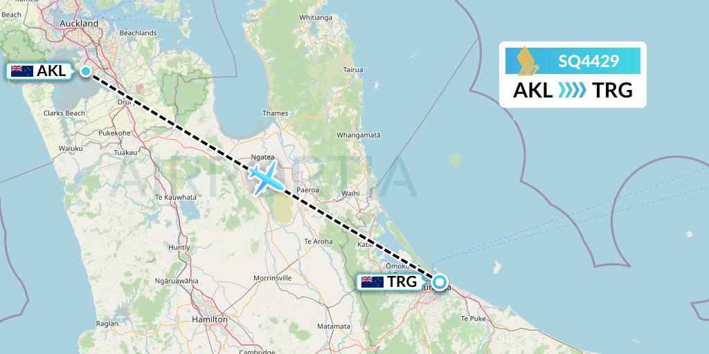 SQ4429 Singapore Airlines Flight Map: Auckland to Tauranga