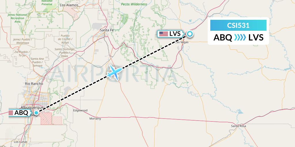 CSI531 Csi Aviation Flight Map: Albuquerque to Las Vegas