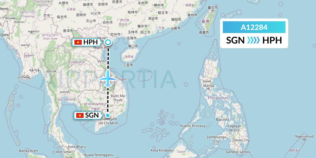 A12284 A.p.g. Distribution Systems Flight Map: Ho Chi Minh City to Haiphong