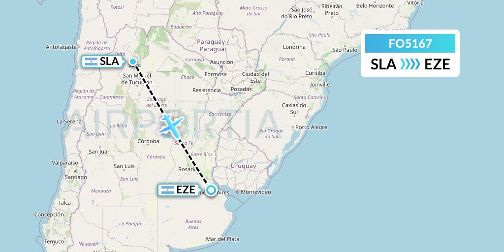 FO5167 Aero Flightops Uk Limited Flight Map: Salta to Buenos Aires