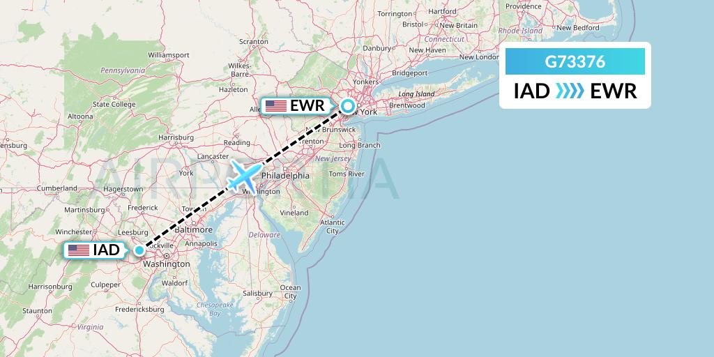 G73376 GoJet Flight Map: Washington to New York
