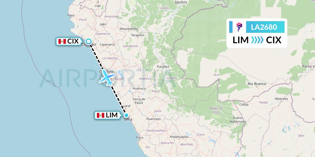 LA2680 Flight Status LAN Airlines Lima to Chiclayo (LAN2680)