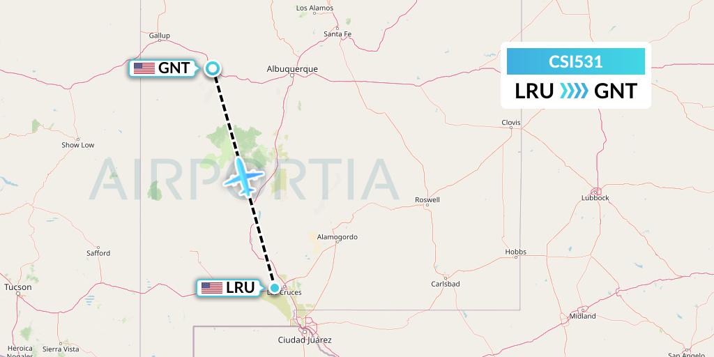 CSI531 Csi Aviation Flight Map: Las Cruces to Grants