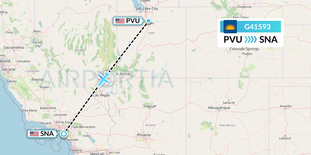 G41593 Allegiant Air Flight Map: Provo to Orange County