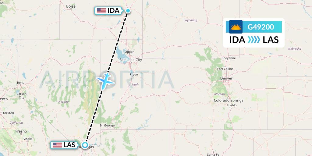 G49200 Allegiant Air Flight Map: Idaho Falls to Las Vegas