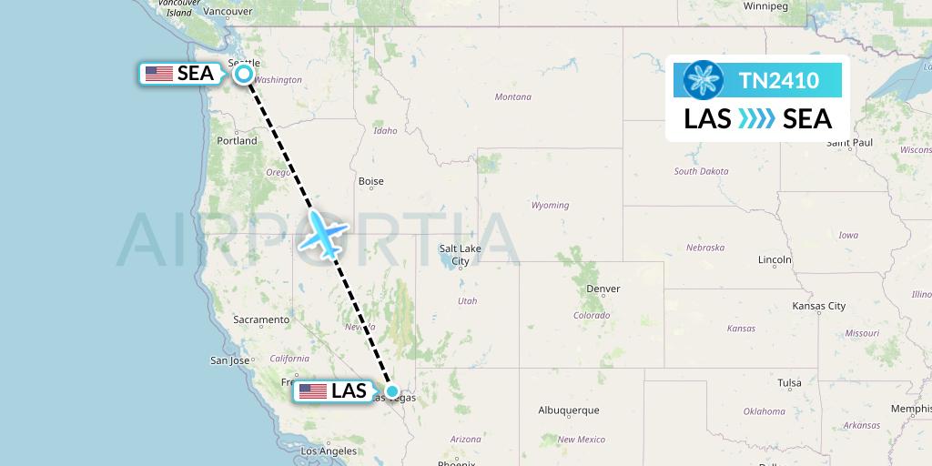 TN2410 Air Tahiti Nui Flight Map: Las Vegas to Seattle