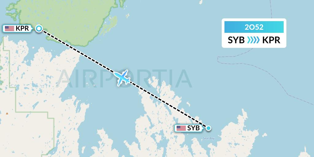 2O52 Island Air Service Flight Map: Seal Bay to Port Williams