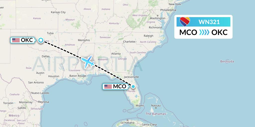 WN321 Flight Status Southwest Airlines Orlando to Oklahoma City (SWA321)