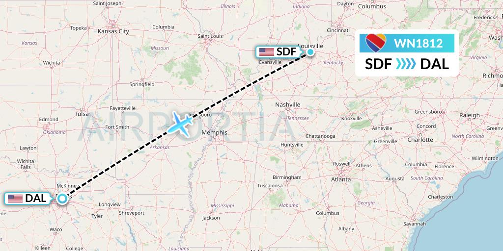 WN1812 Flight Status Southwest Airlines Louisville to Dallas (SWA1812)